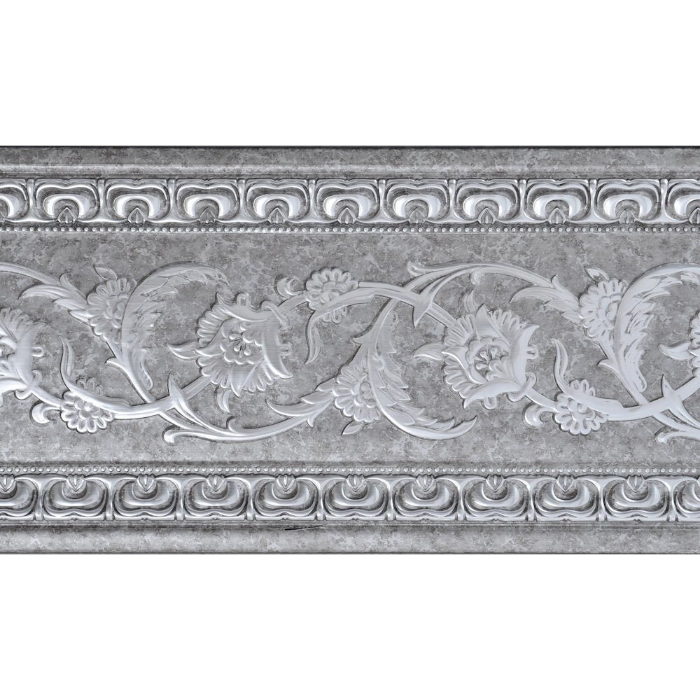 Grey with Silver Chair Rail 94 Inch. Picture 1