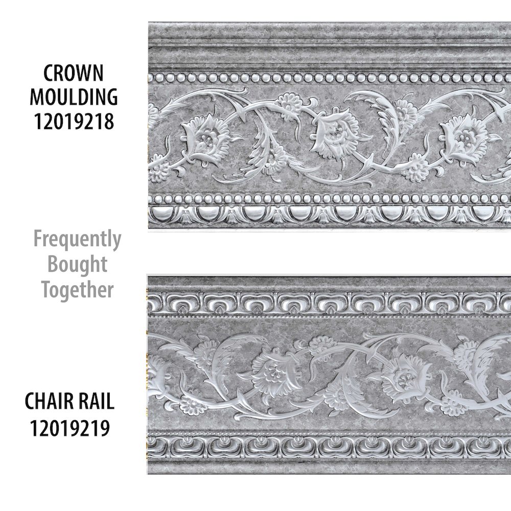 Grey with Silver Chair Rail 94 Inch. Picture 3