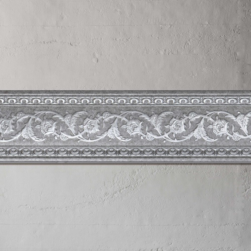 Grey with Silver Chair Rail 94 Inch. Picture 4