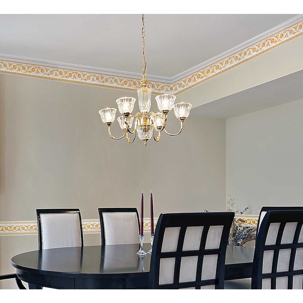 Gold Floral on French White Crown Molding 92 Inch. Picture 2