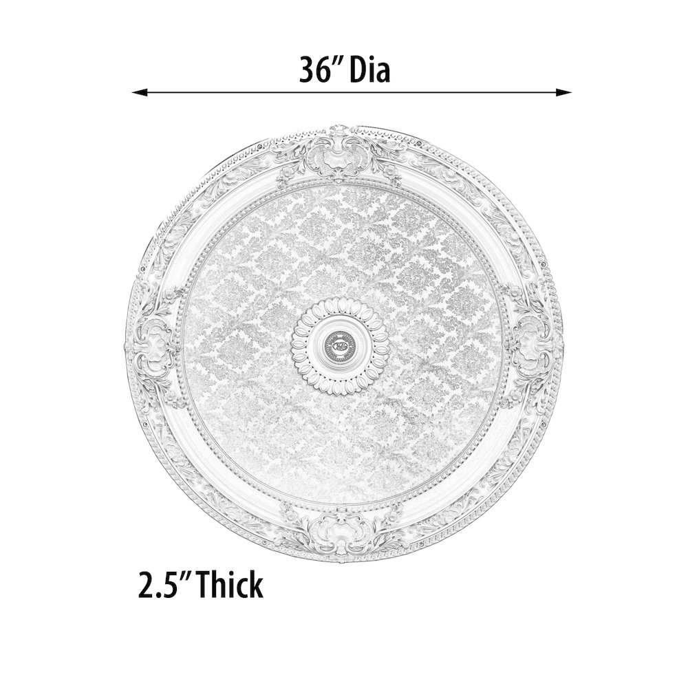 Blanco Round Chandelier Ceiling Medallion 36in. Picture 5