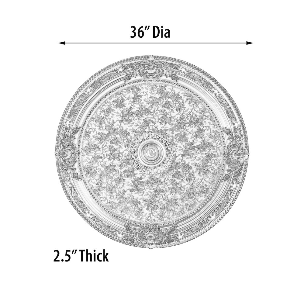 Champagne Round Chandelier Ceiling Medallion 36in. Picture 5