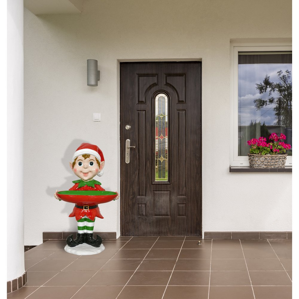 40in Holiday Elf with Tray. Picture 2