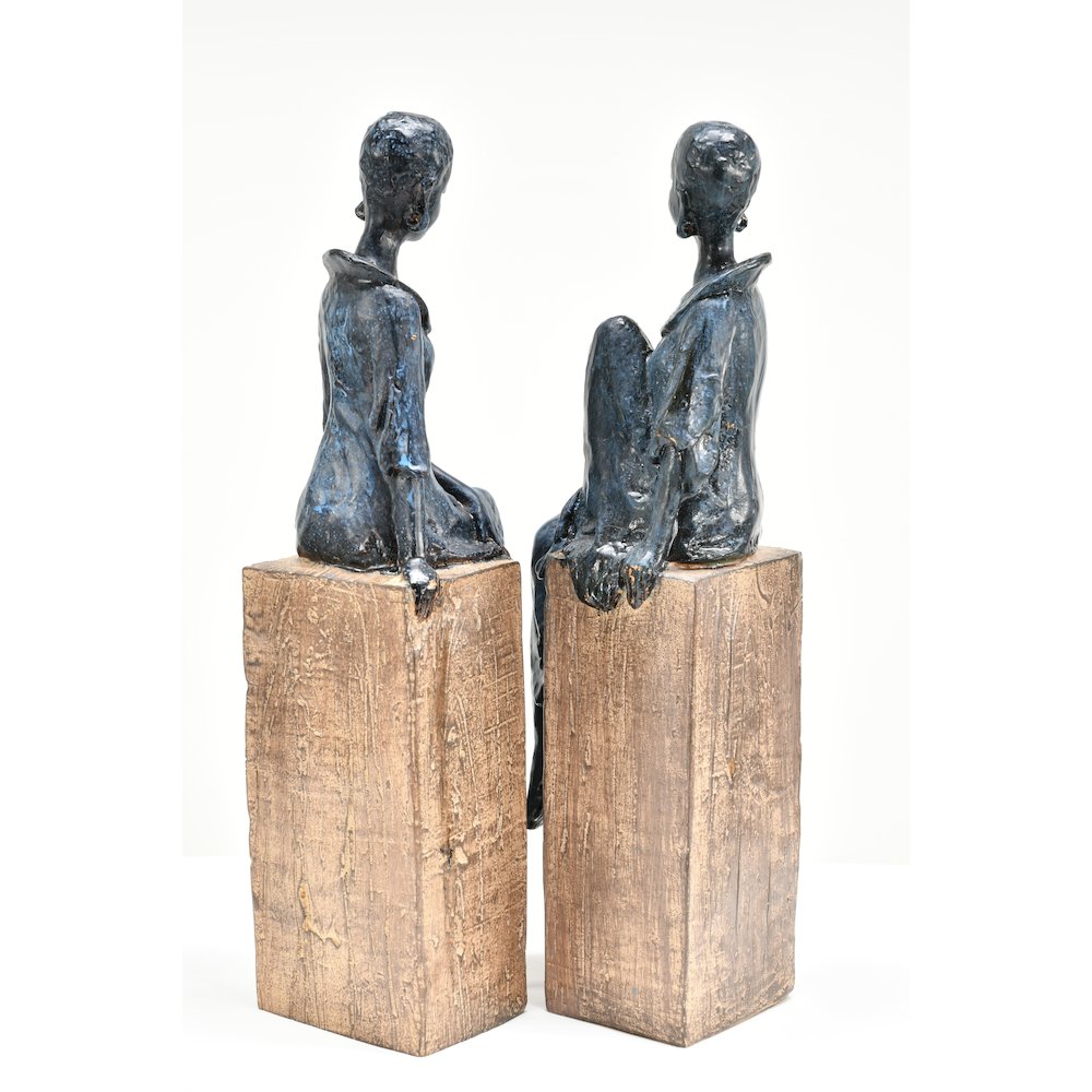 Tribal African Women Figurines Set of 2. Picture 3