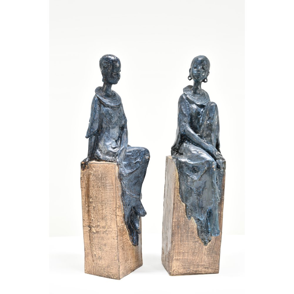 Tribal African Women Figurines Set of 2. Picture 4