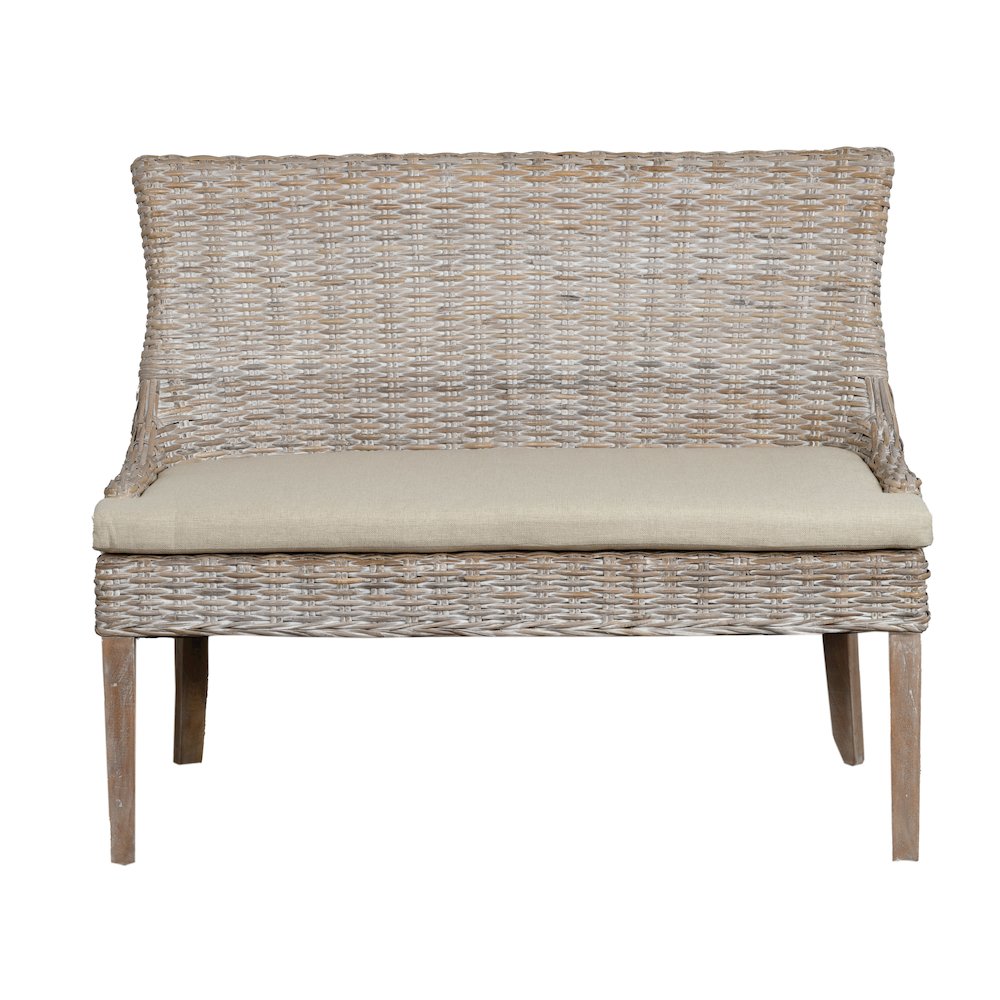 Alfresco Bench Kuba Weave Savannah Wash. Picture 1