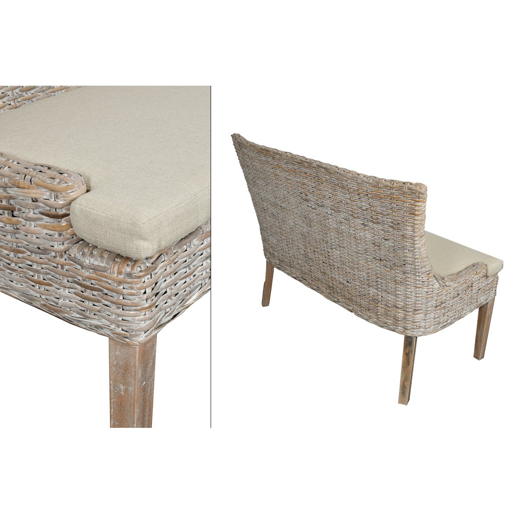 Alfresco Bench Kuba Weave Savannah Wash. Picture 4