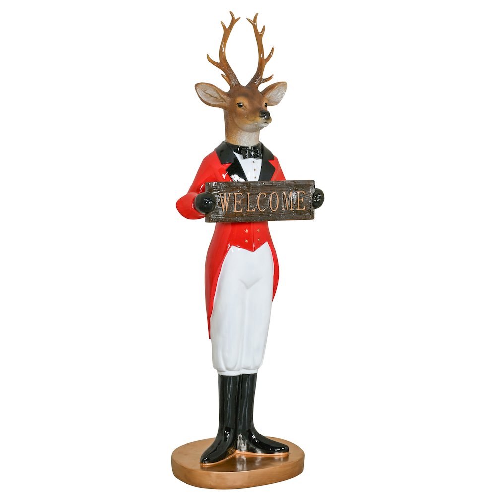 Deer Welcome Sign Statue. Picture 1