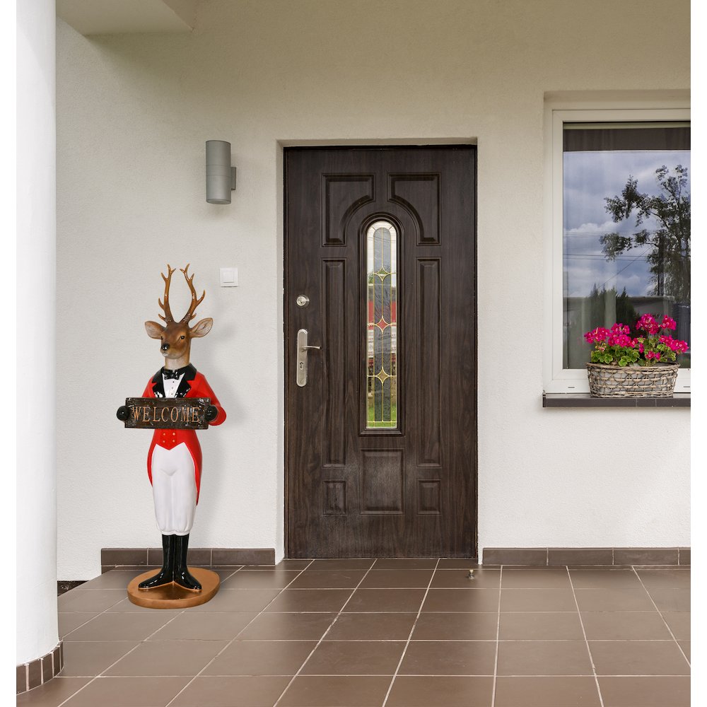 Deer Welcome Sign Statue. Picture 2