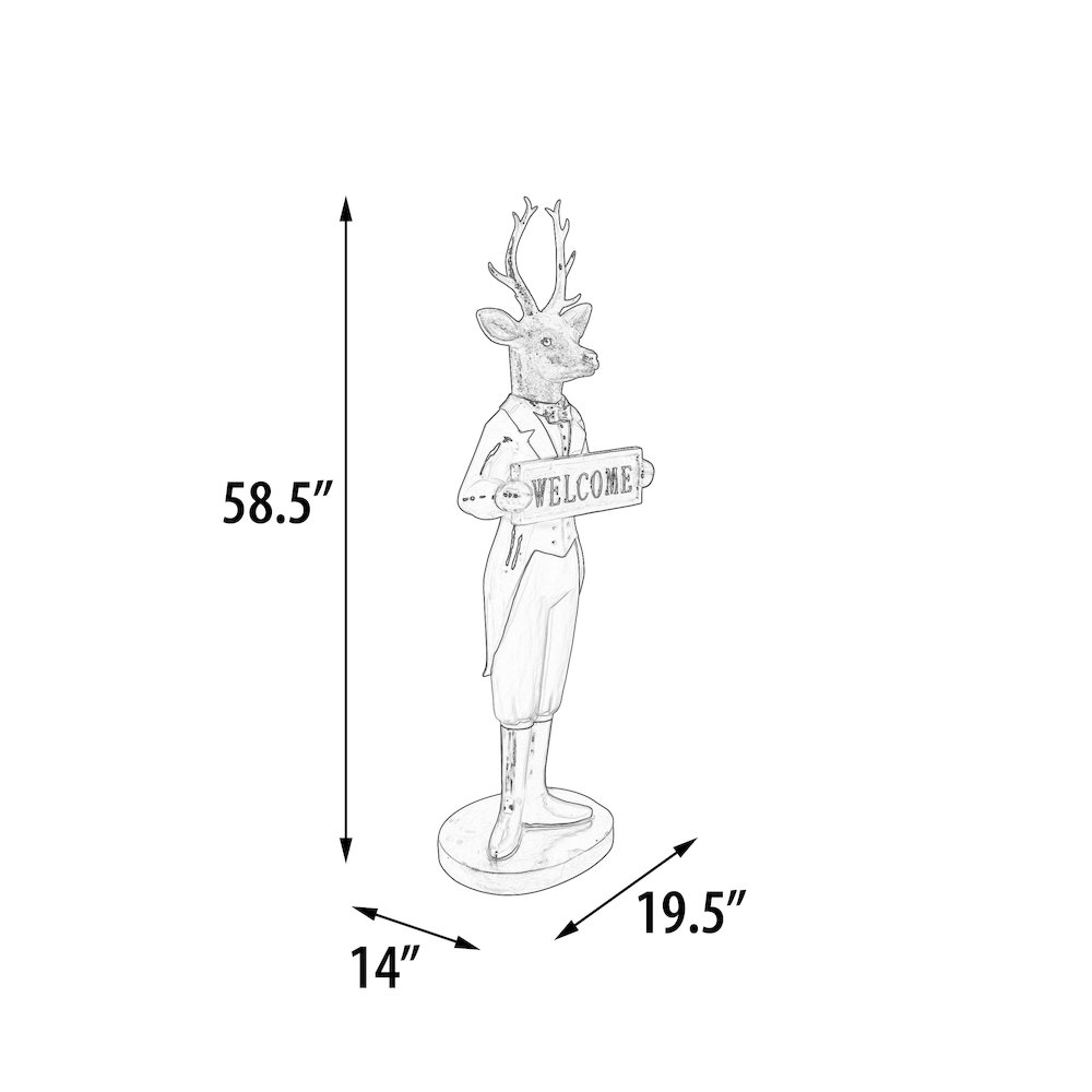 Deer Welcome Sign Statue. Picture 5
