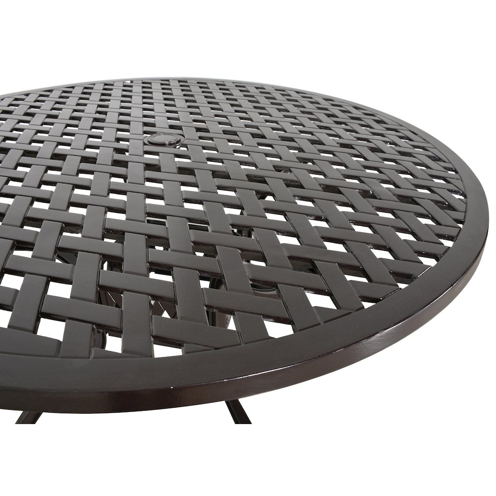 Savannah Outdoor Aluminum Round Dining Table. Picture 9