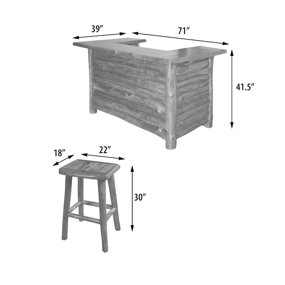 Adirondack Teak Bar Set of 5 (KIT). Picture 10