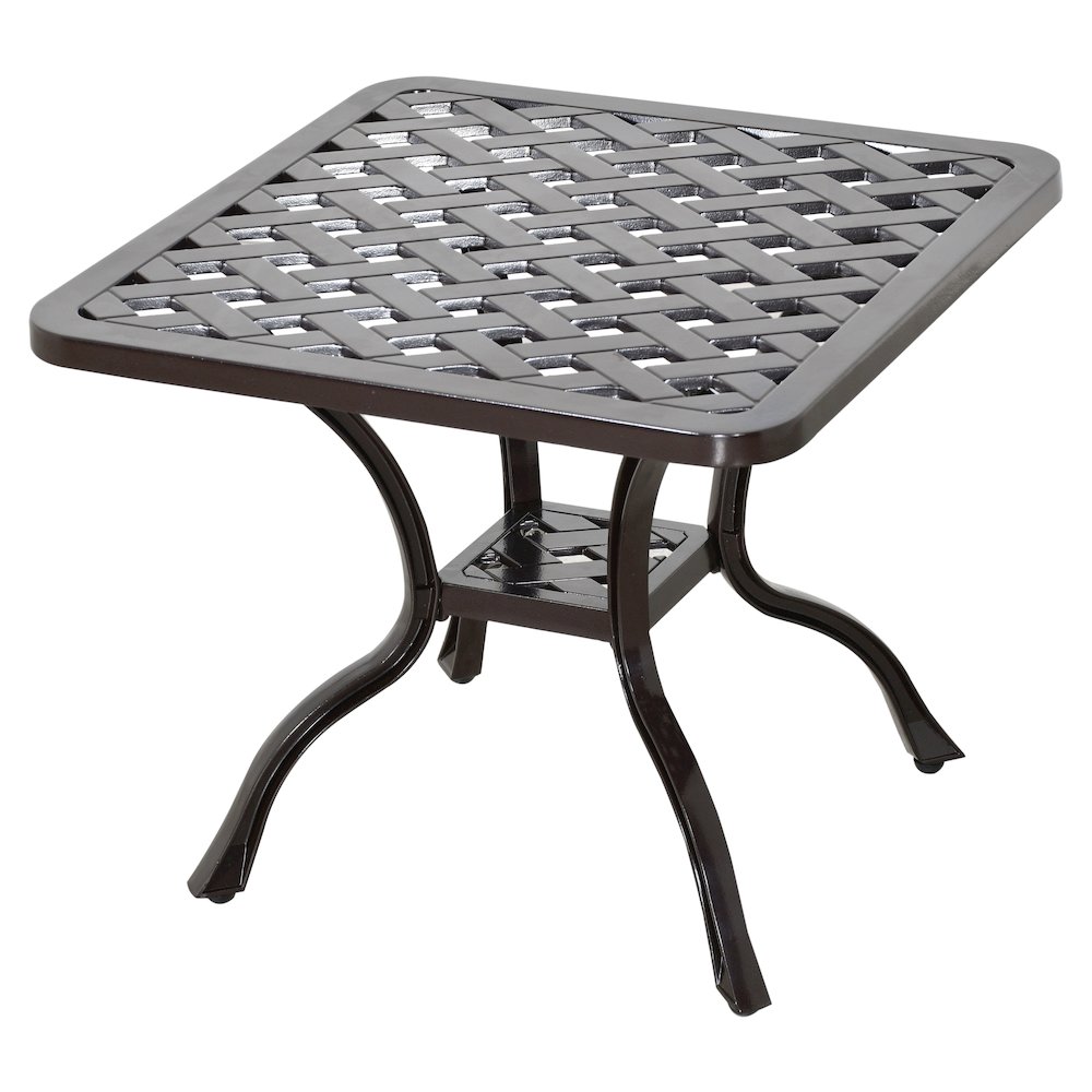 Savannah Outdoor Aluminum End Table. Picture 6