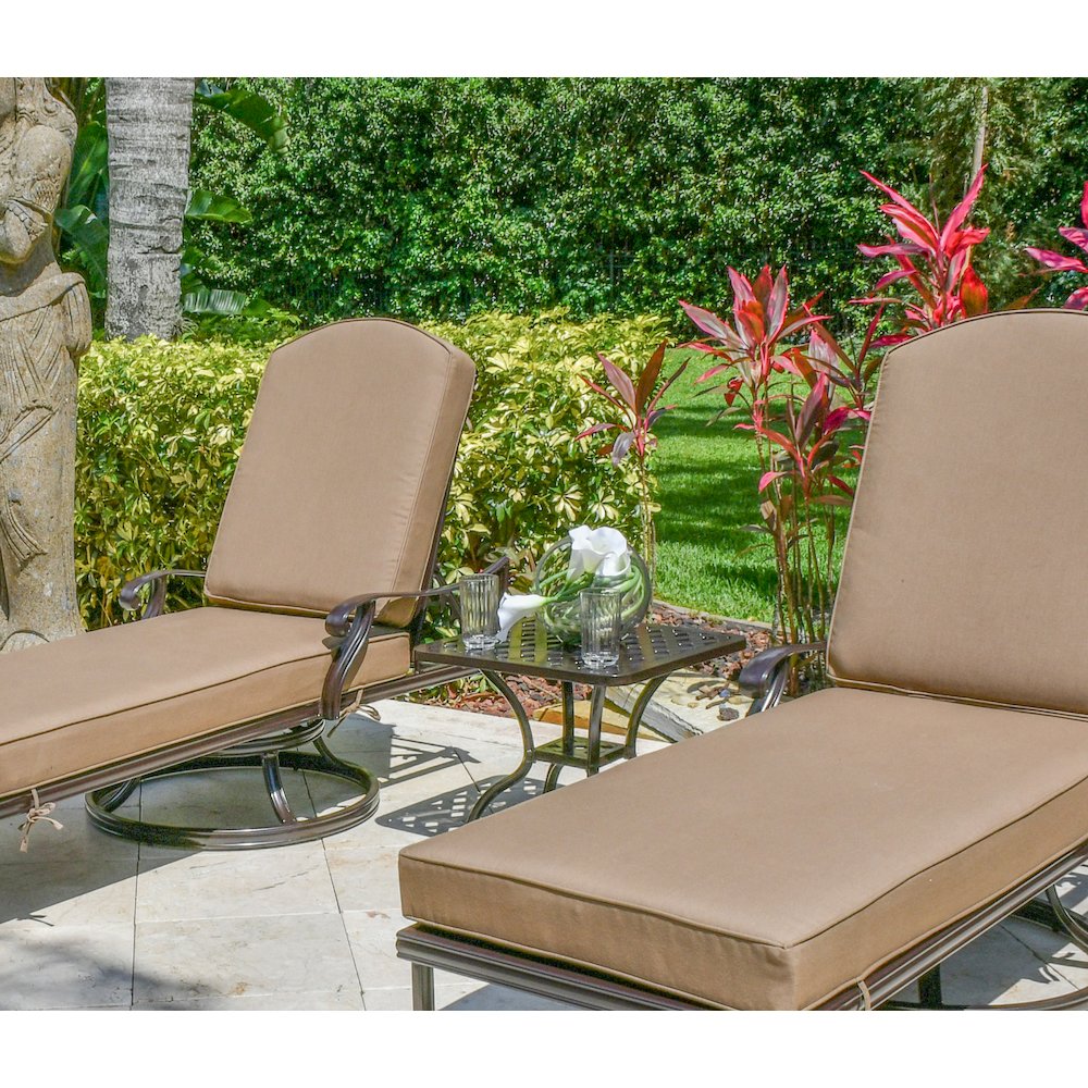 Savannah Outdoor Aluminum End Table. Picture 7