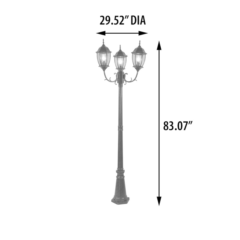 Aston 3 Light Street Lamp. Picture 9