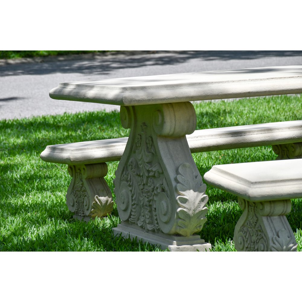 Classic Acanthus Garden Table and Bench set of 3 (KIT). Picture 9