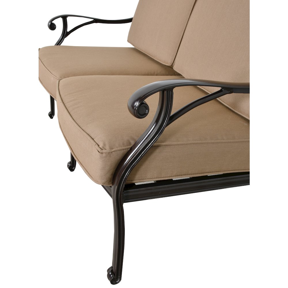 Savannah Outdoor Aluminum Loveseat. Picture 9