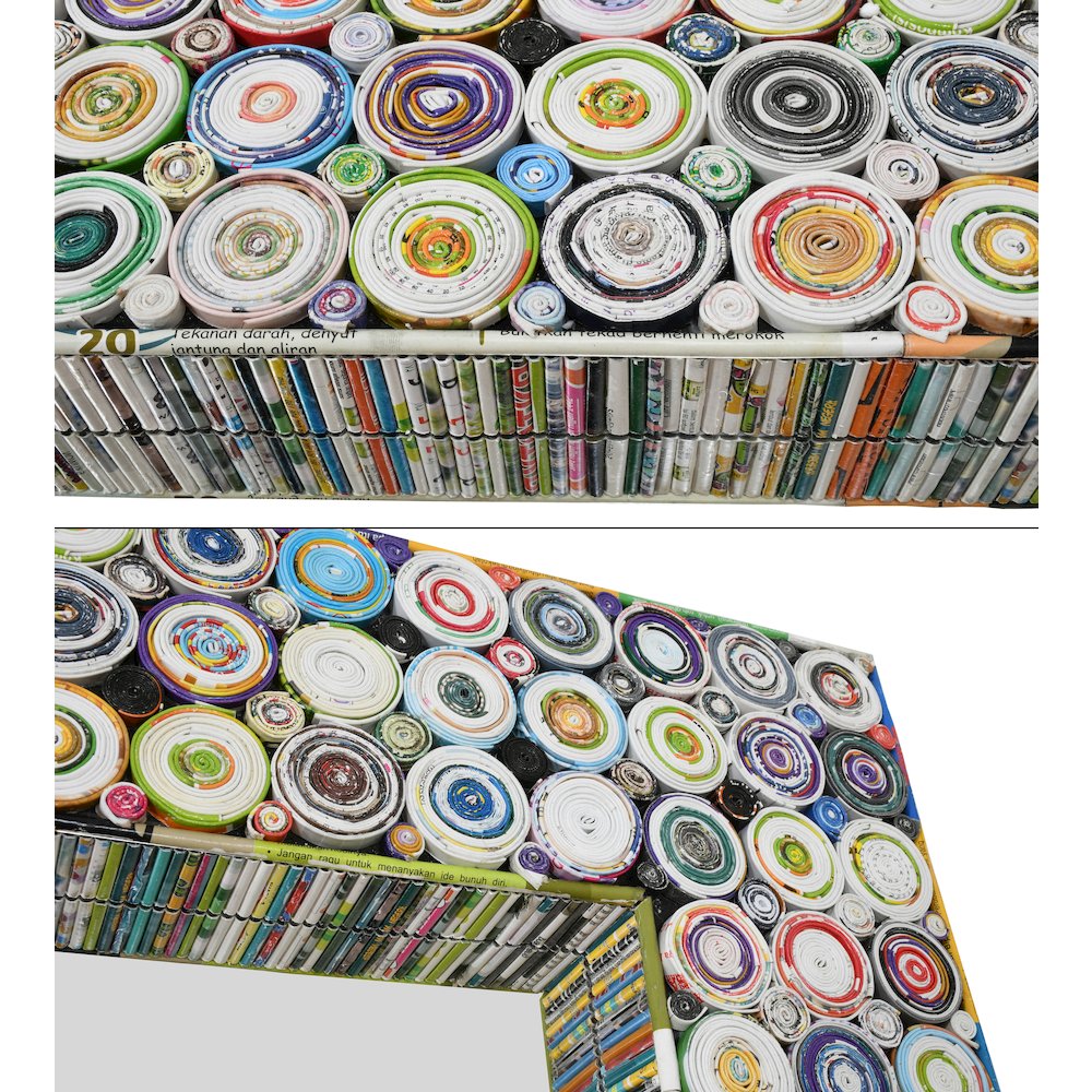 Quilled Large Leaner Coil Art Mirror 36x79. Picture 9