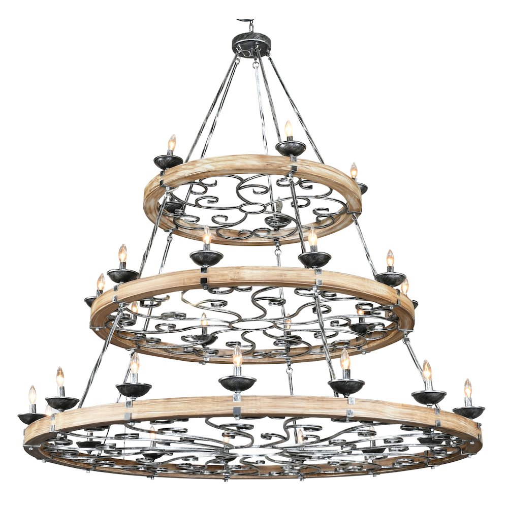 Three Tier Ridge Line 75" Chandelier. Picture 6