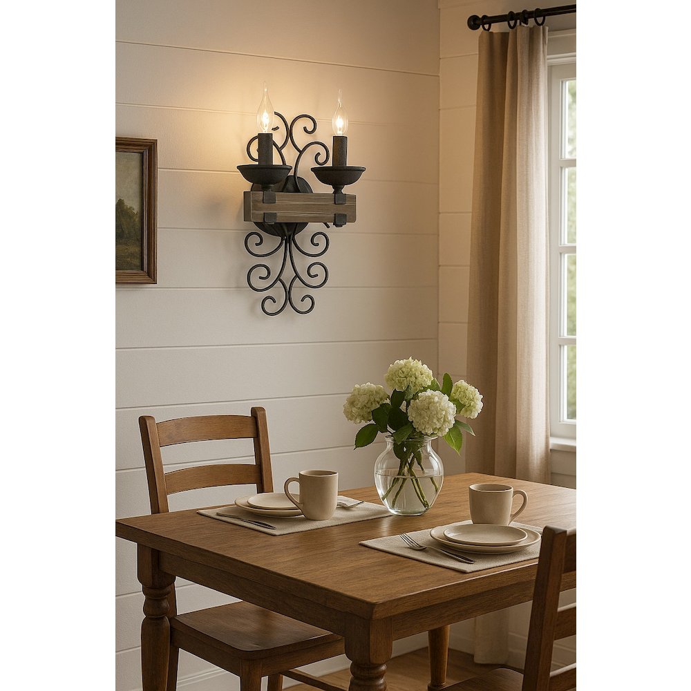 2 Pack Ridge Line Double Sconce. Picture 4