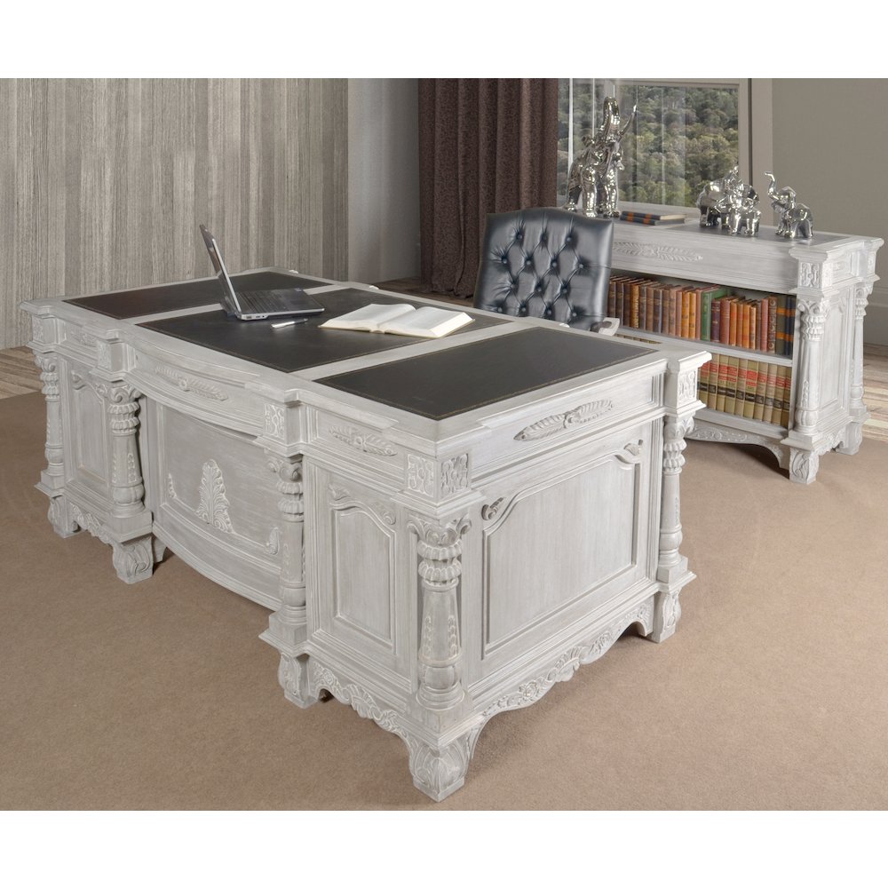 Mystique Gray Mahogany Monarch Executive Desk. Picture 6