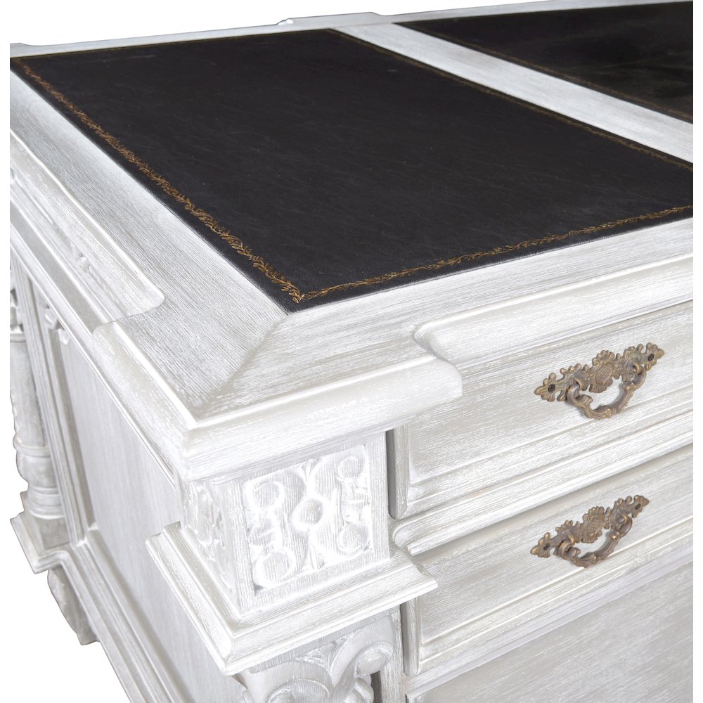 Mystique Gray Mahogany Monarch Executive Desk. Picture 9