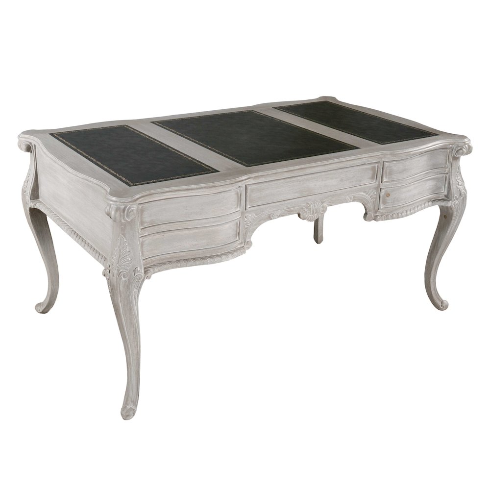 Mystique Gray Large Mahogany Writing Desk. Picture 8