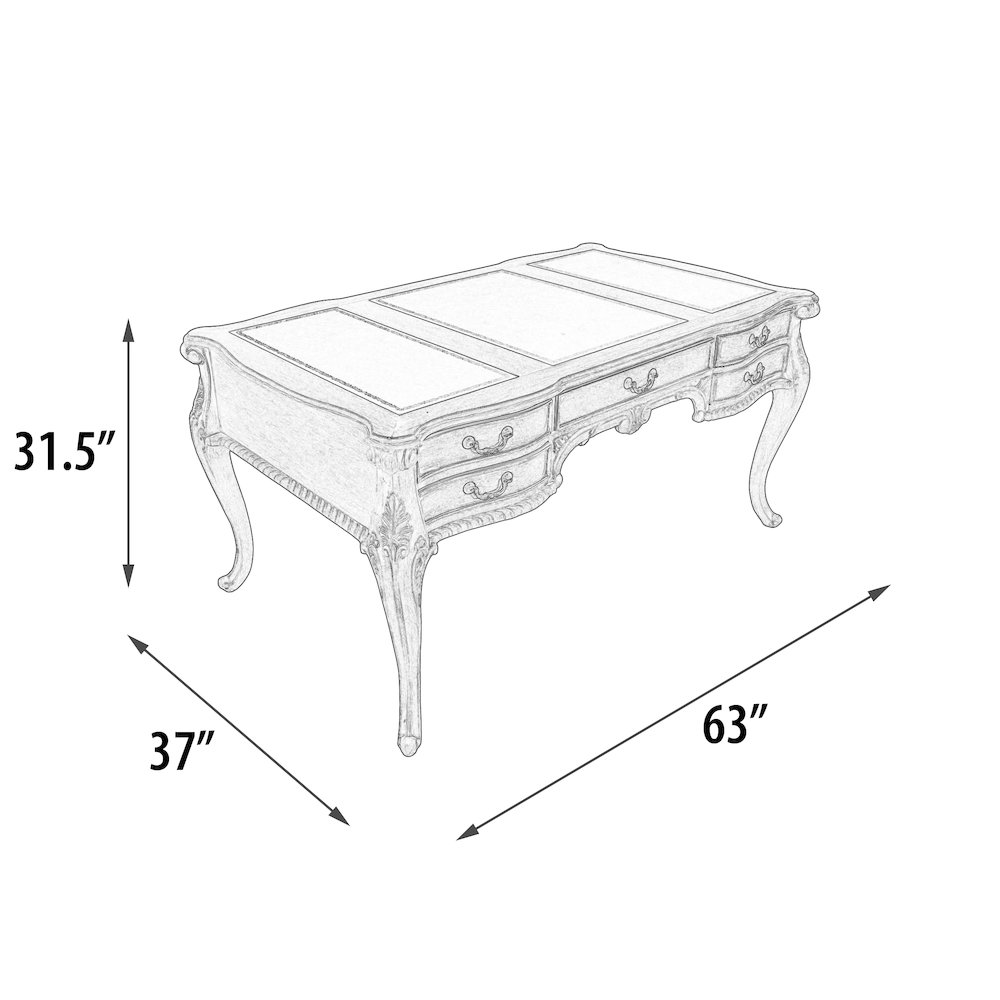 Mystique Gray Large Mahogany Writing Desk. Picture 10