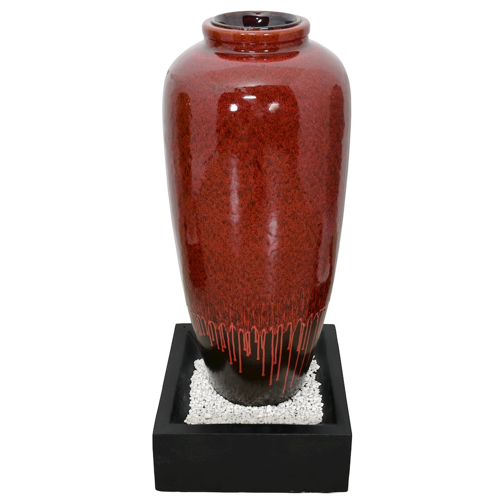 Red Bubbling Fountain With Base. Picture 8