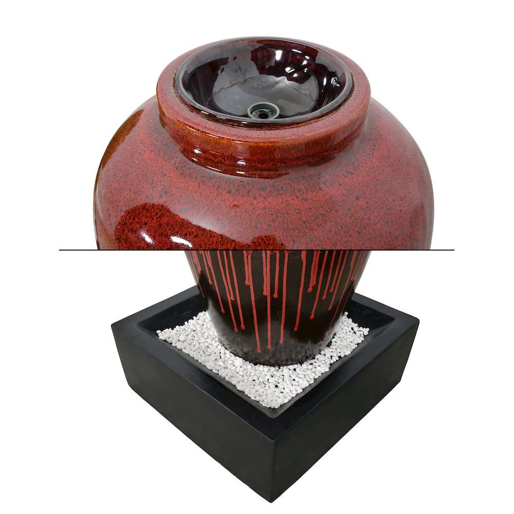Red Bubbling Fountain With Base. Picture 9