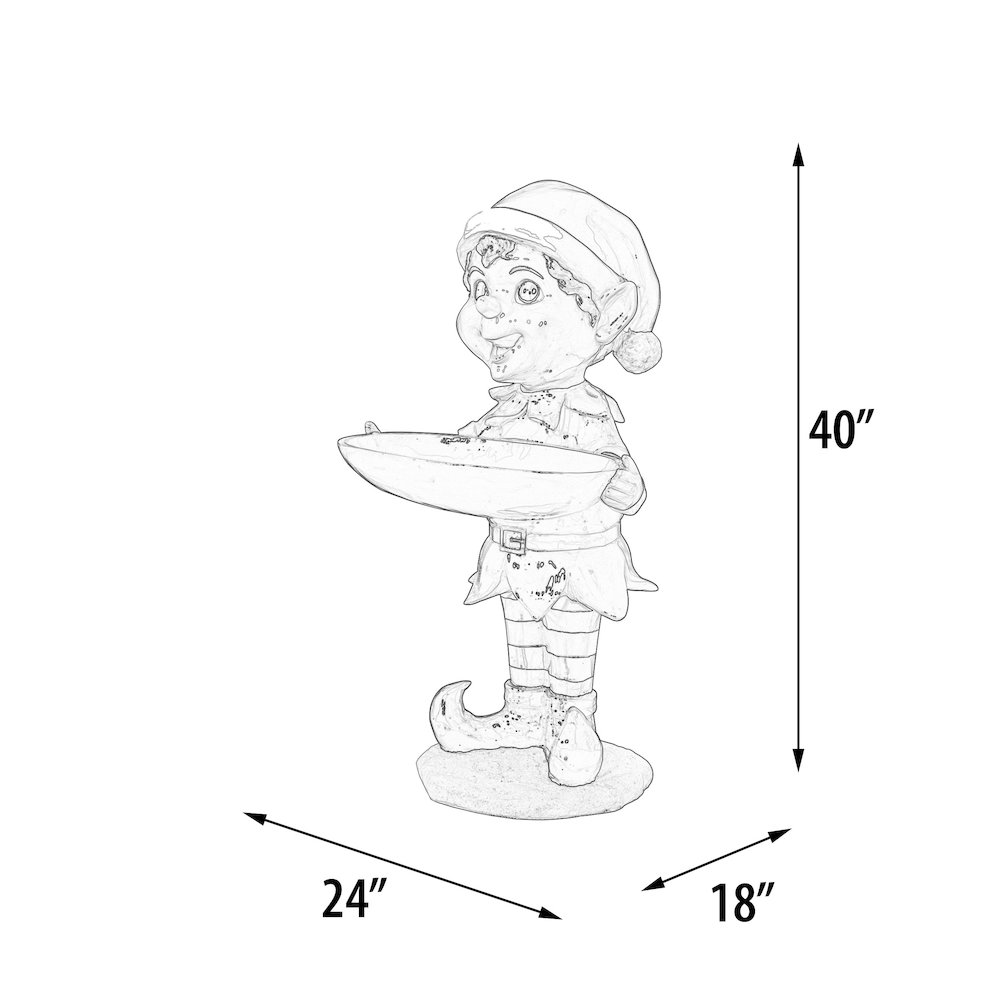 40in Holiday Elf with Tray. Picture 10