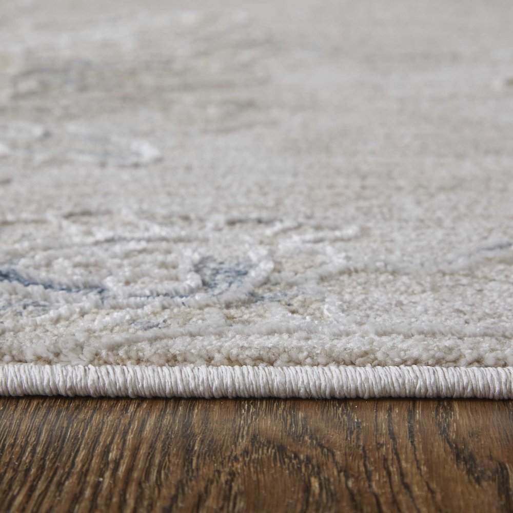 Pasha Transitional Floral & Botanical, Taupe/Ivory/Blue, 9'-0" x 12'-8" Area Rug. Picture 8