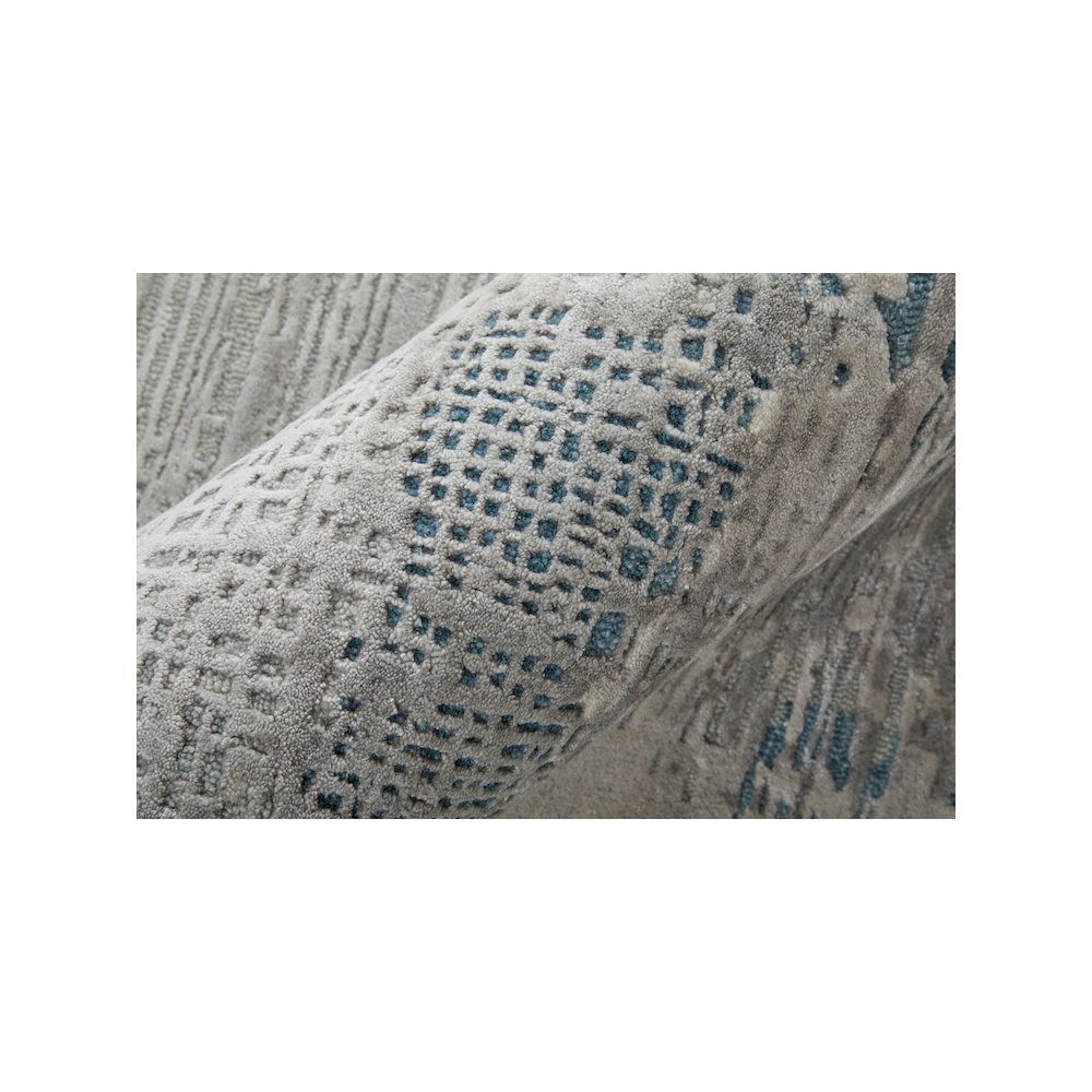 Zarah Modern Abstract, Gray/Taupe/Blue, 10' x 14' Area Rug. Picture 5