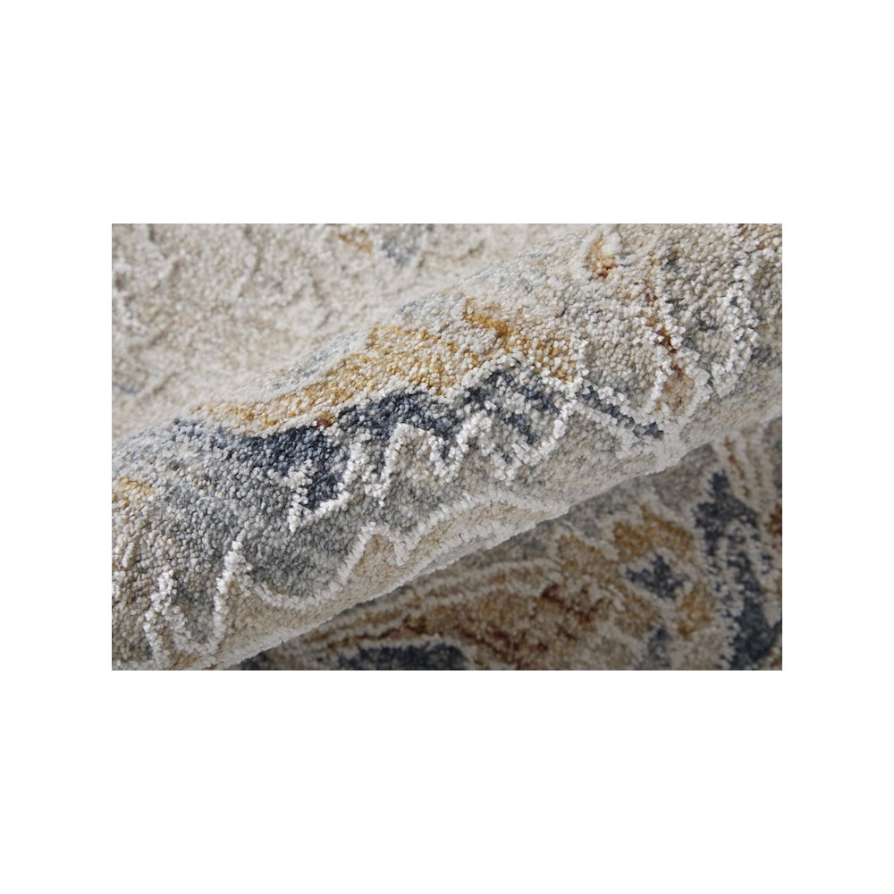 Pasha Transitional Medallion, Ivory/Taupe/Blue, 7'-10" x 10'-3" Area Rug. Picture 5