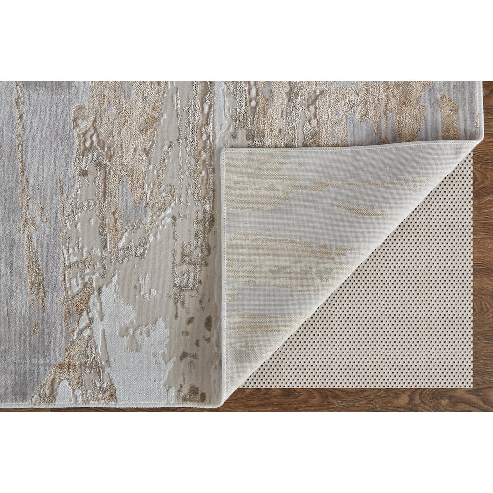 Laina Transitional Abstract, Tan/Ivory/Pink, 7'-10" x 9'-6" Area Rug. Picture 4