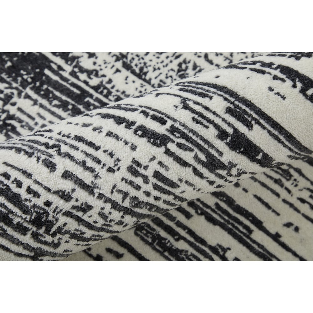 Coda Modern Abstract, Black/White, 10' x 14' Area Rug. Picture 5