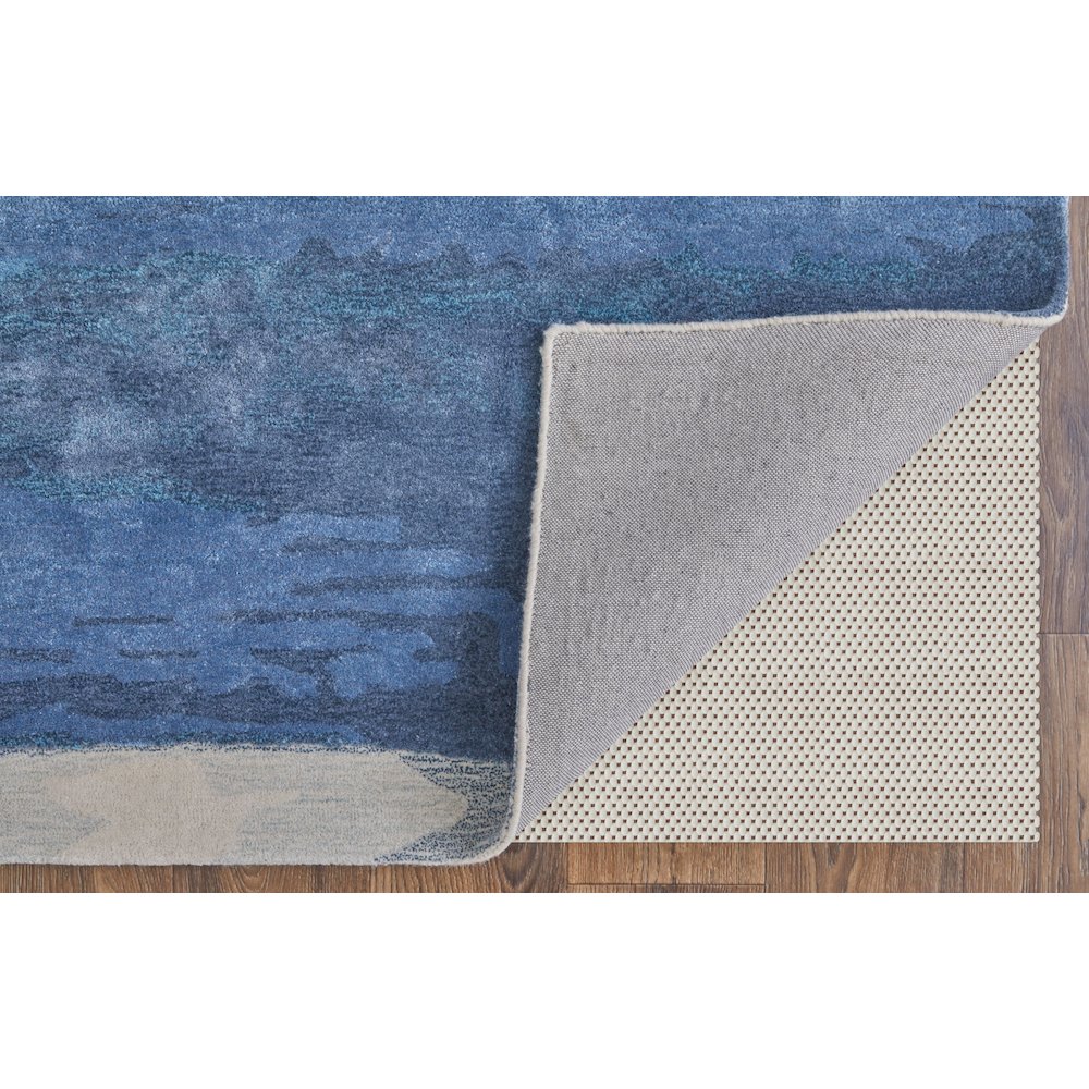 Anya Transitional Abstract, Blue/Ivory, 8' x 10' Area Rug. Picture 4