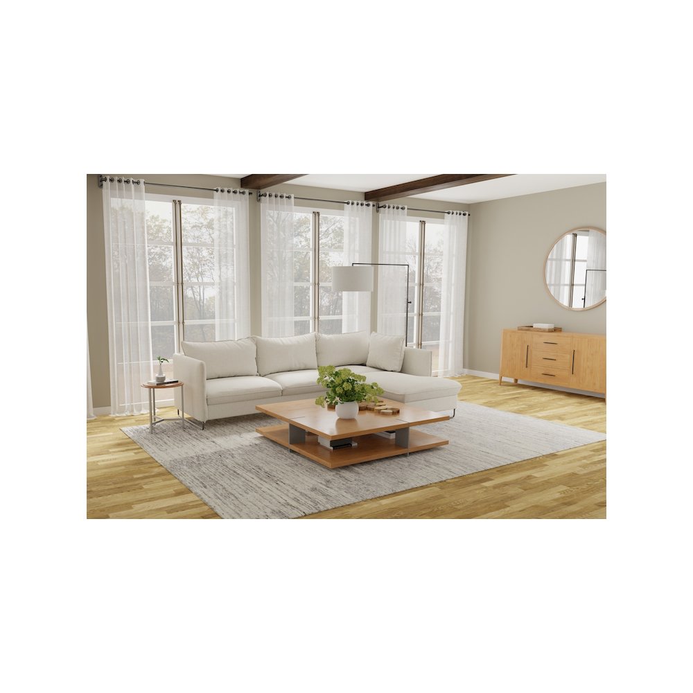 Brighton Modern Abstract, Ivory/Taupe/Silver, 7'-9" x 9'-9" Area Rug. Picture 3