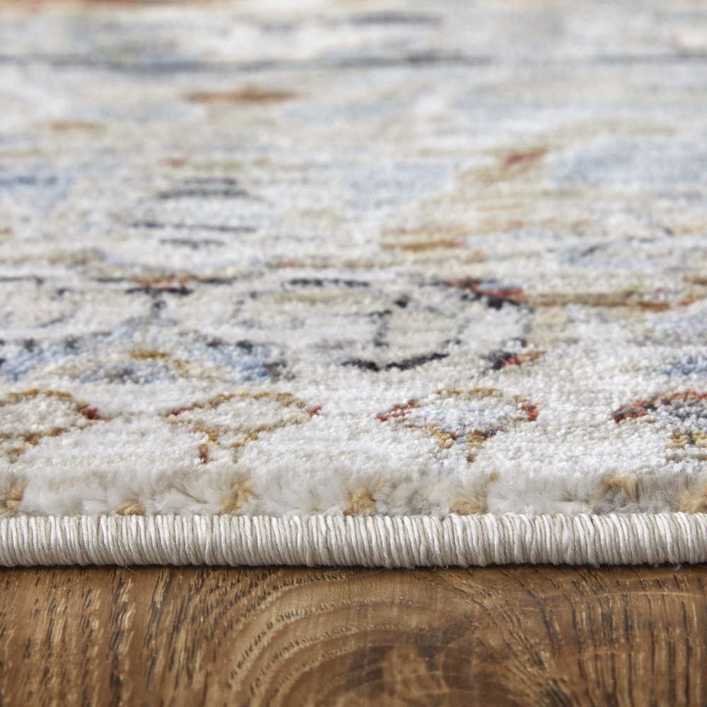 Melrose Transitional Distressed, Ivory/Red/Blue, 6'-7" x 9'-6" Area Rug. Picture 7