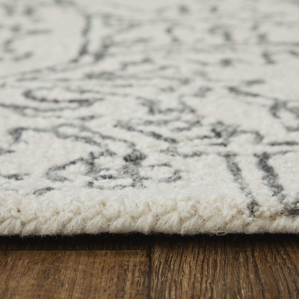 Belfort Modern Medallion Rug, Ivory/Charcoal, 9ft x 12ft Area Rug, 8698778FIVYCHLG00. Picture 8