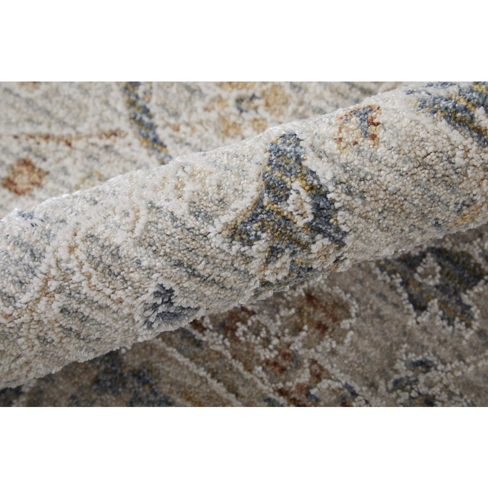Pasha Transitional Ikat, Ivory/Blue/Taupe, 2' x 3' Accent Rug. Picture 5