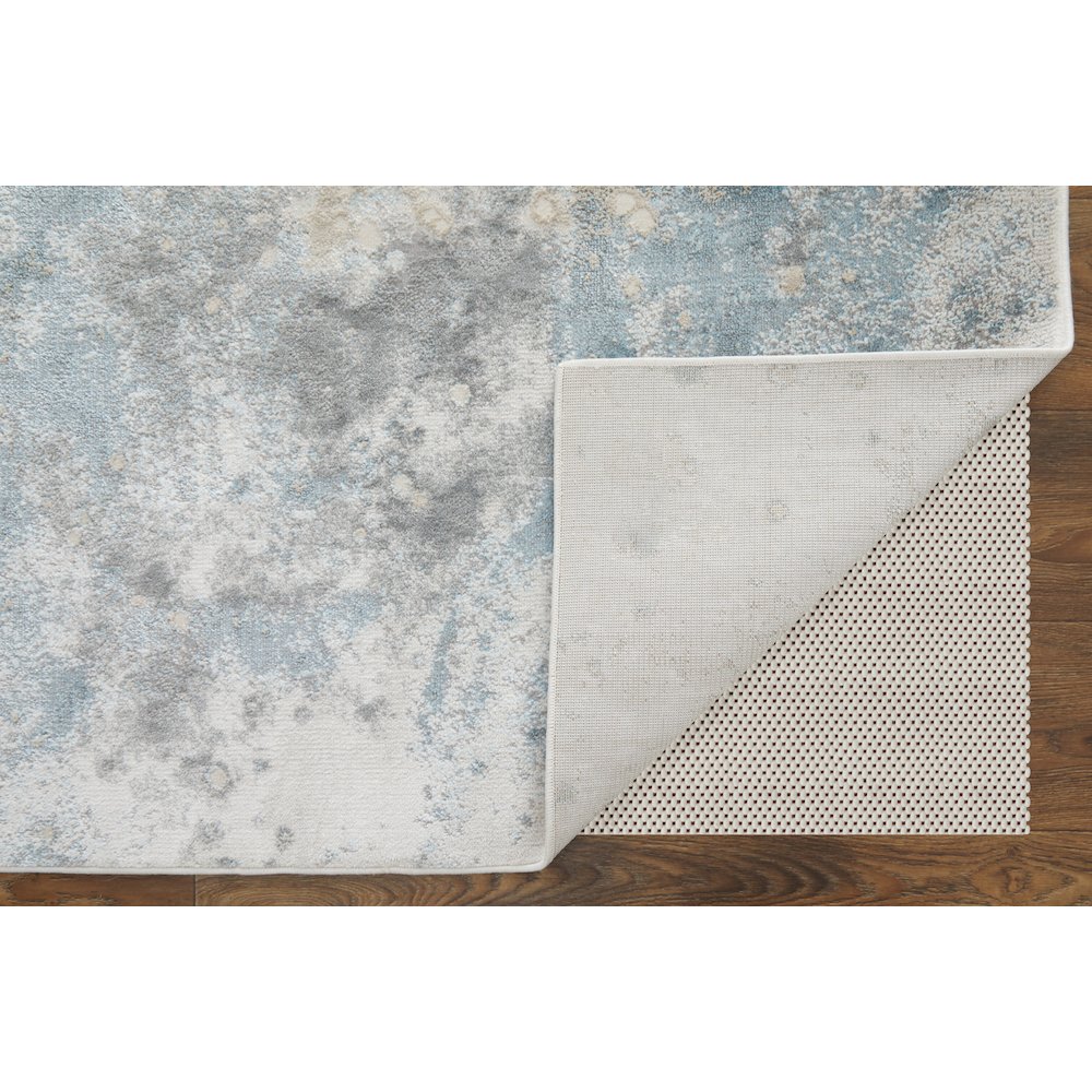 Astra Transitional Abstract, Blue/Gray, 6'-7" x 9'-6" Area Rug. Picture 4