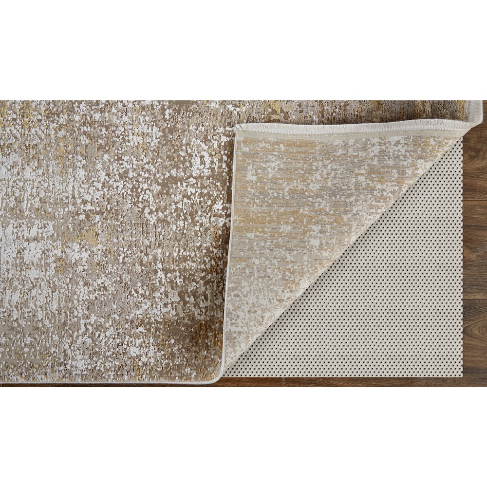 Cadiz Modern Abstract, Taupe/Ivory/Gold, 9'-9" x 13'-2" Area Rug. Picture 4
