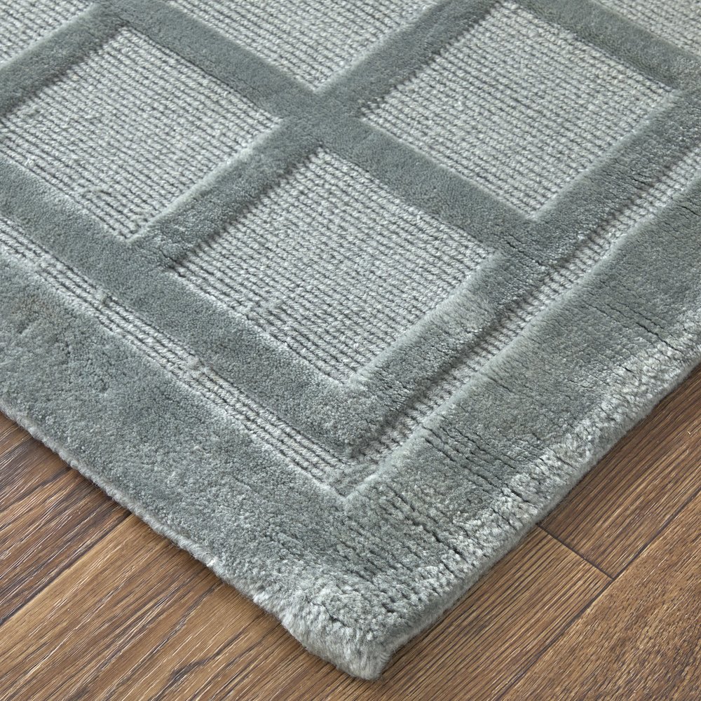 Channels Modern Geometric, Gray/Blue, 7'-9" x 9'-9" Area Rug. Picture 3