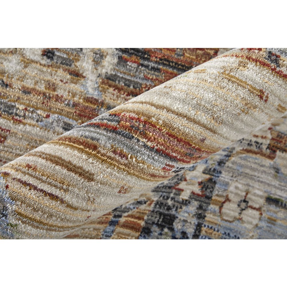 Melrose Transitional Distressed, Ivory/Red/Blue, 6'-7" x 9'-6" Area Rug. Picture 4