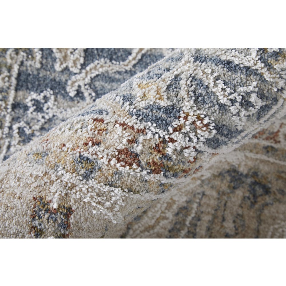 Pasha Transitional Ikat, Blue/Taupe/Ivory, 5' x 7'-6" Area Rug. Picture 6