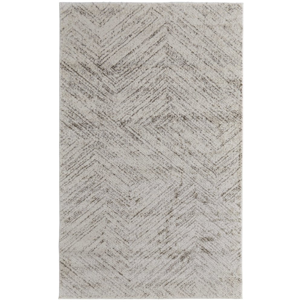 Vancouver Modern Geometric, Ivory/Tan/Brown, 1'-8" x 2'-10" Accent Rug. Picture 1