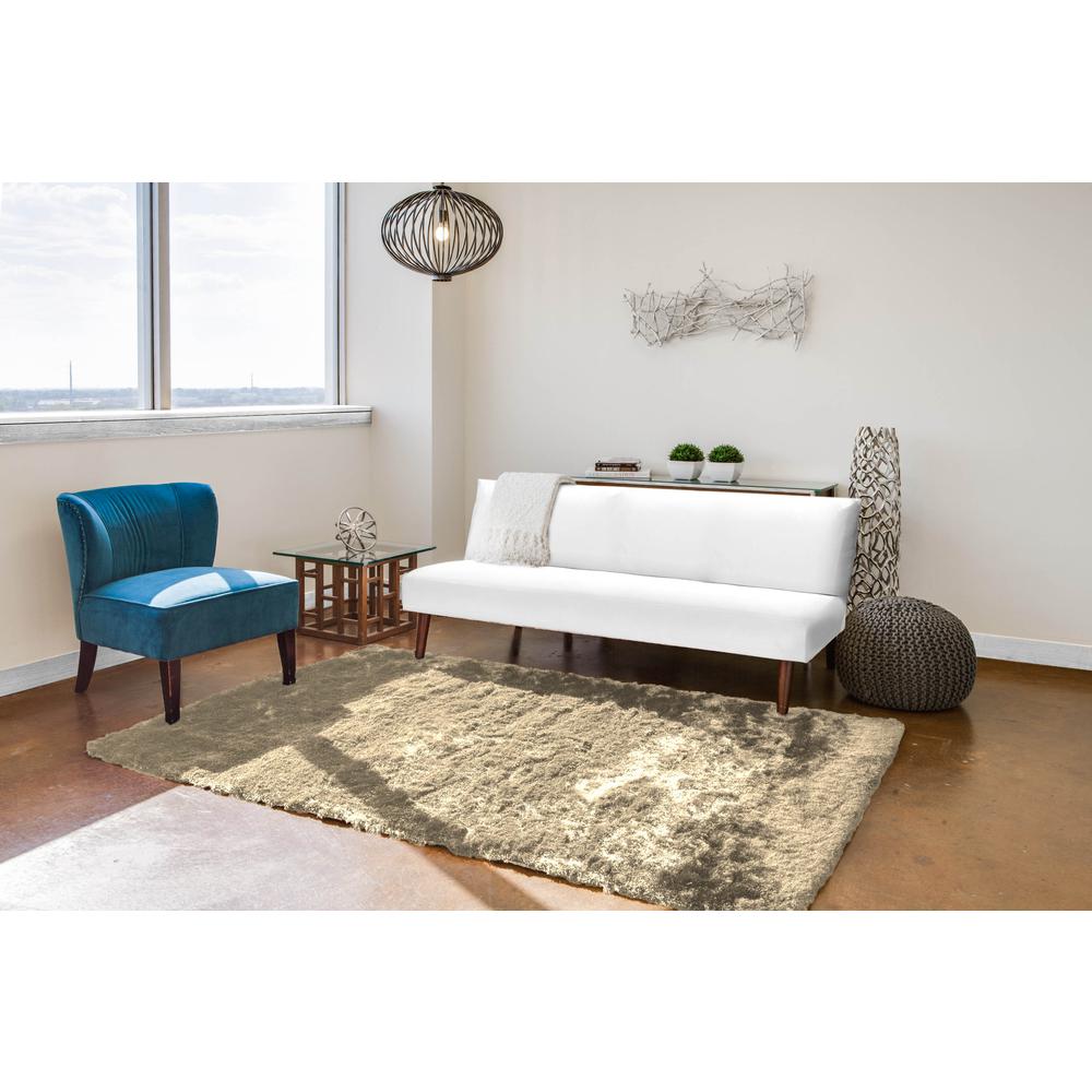Indochine Plush Shag Accent Rug with Metallic Sheen, Cream/Beige, 3ft-6in x 5ft-6in, 4944550FCRM000C50. Picture 1