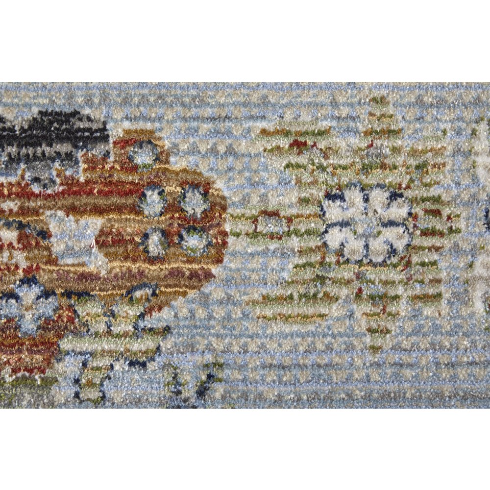 Traditional Floral & Botanical, Blue/Green/Ivory, 9'-0" x 12'-8" Area Rug. Picture 6