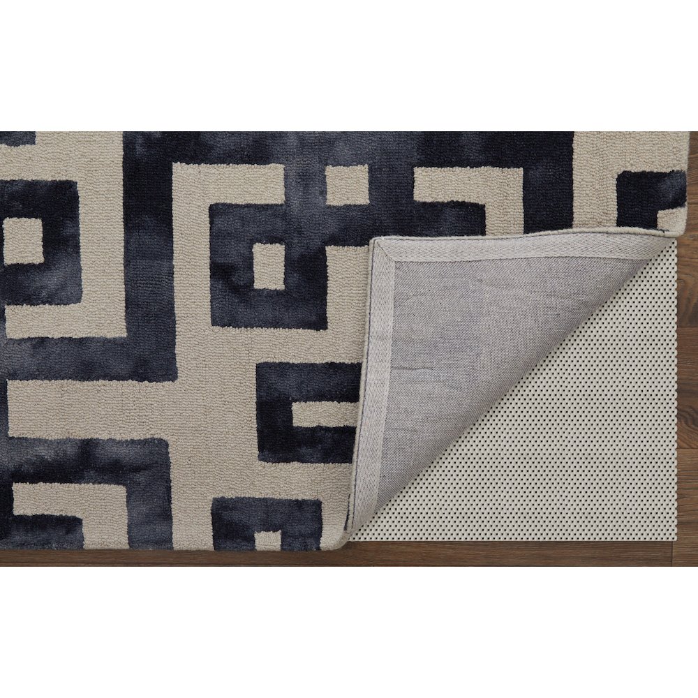 Lorrain Tufted Greek Key Wool Rug, Noir Black, 9ft-6in x 13ft-6in Area Rug, 6108568FNOR000H50. Picture 4